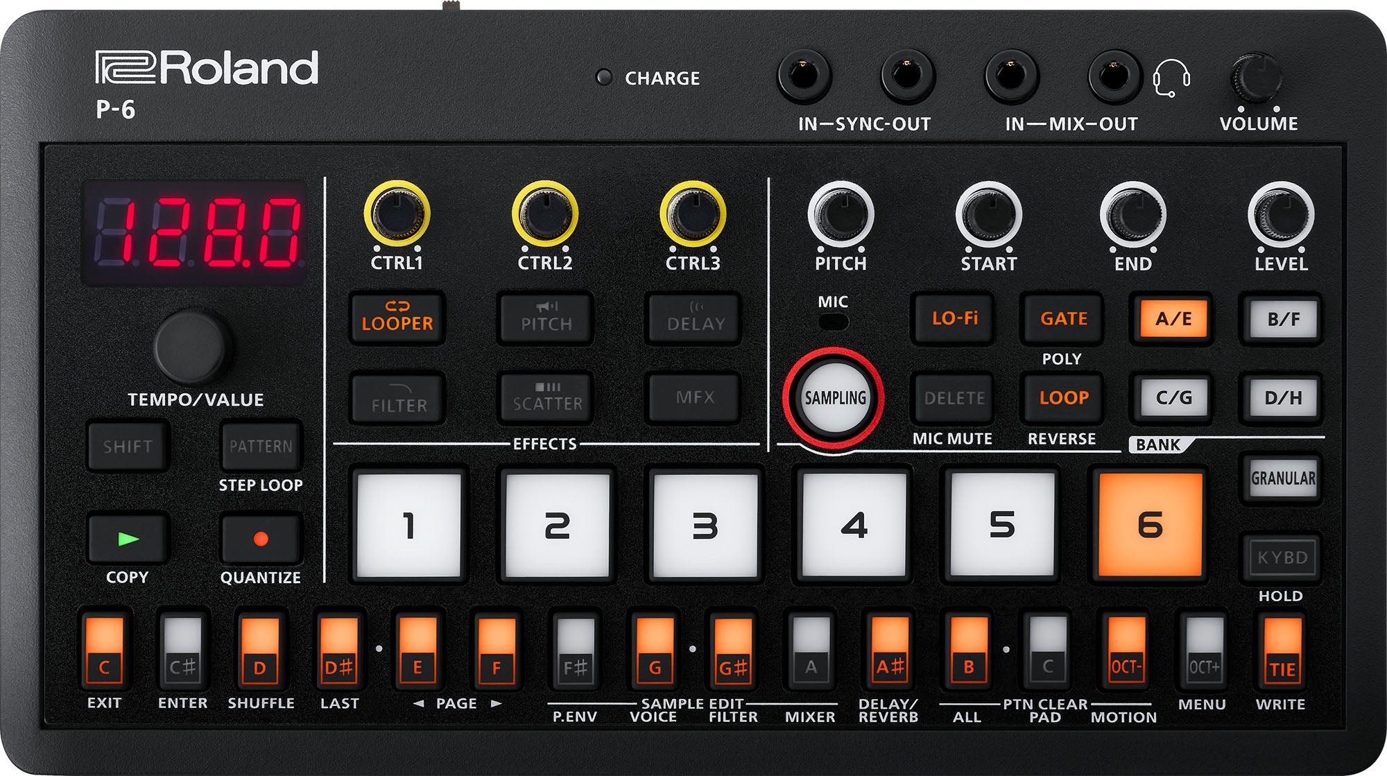 Roland AIRA P-6 MIDIコントローラー Roland P-6 Aira Compact Creative Sampler – Roland Store London
