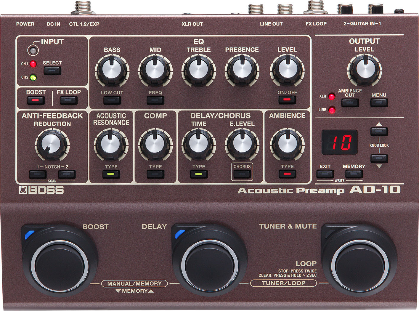 【中古】BOSS AD-10 Acoustic Preamp BOSS AD-10 Acoustic Preamp & Multi Effects Pedal – Roland Store London