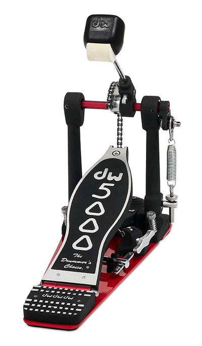 DW Drums 5000 Series Accelerator Single Chain, Narrow Footboard Single Bass Drum Pedal with Bag