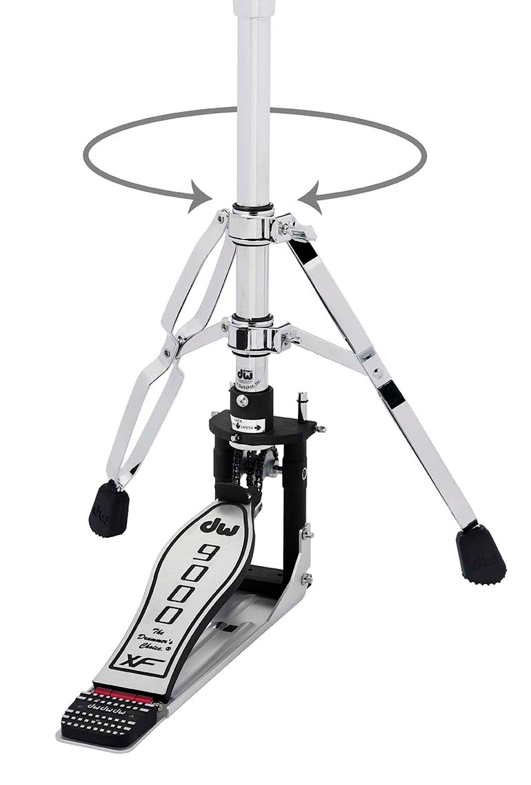 DW Drums 9000 Series XF Extended Footboard 2-Leg Hi-Hat Stand, Chrome