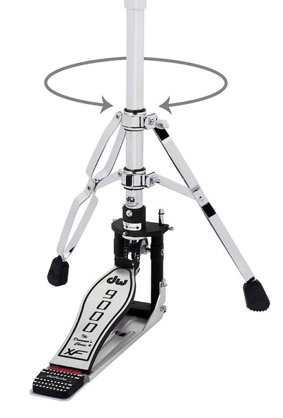 DW Drums 9000 Series XF Extended Footboard 2-Leg Hi-Hat Stand, Chrome