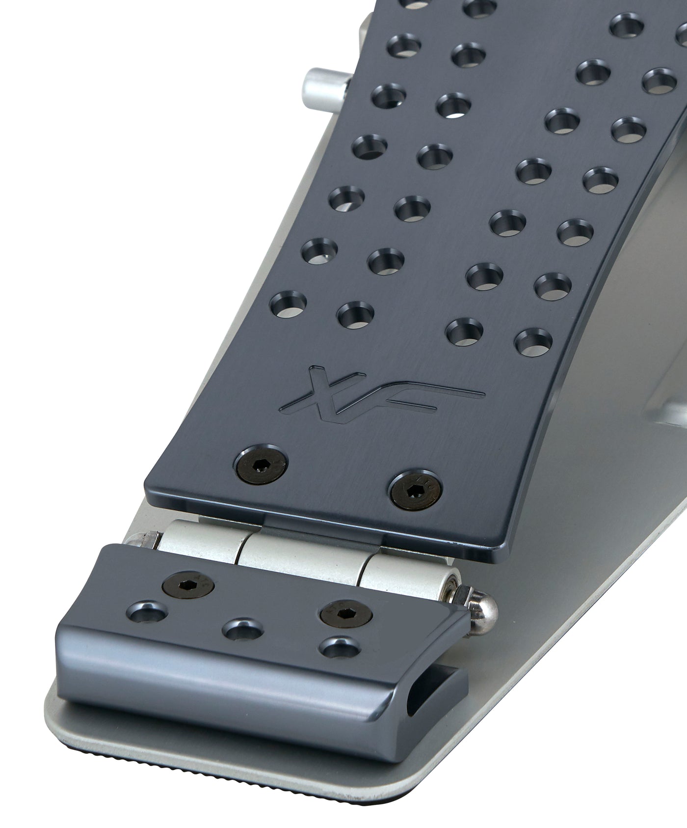 DW Drums MFG Series Machined Chain Drive Single Bass Drum Pedal with Extended Footboard, Polished Aluminum