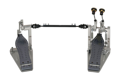 DW Drums MFG Series Machined Direct Drive Double Bass Drum Pedal with Extended Footboard, Polished Aluminum