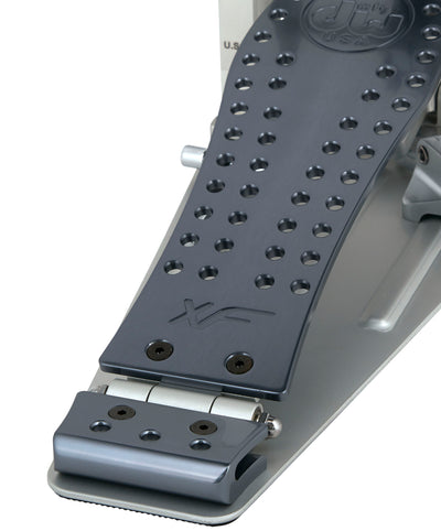 DW Drums MFG Series Machined Direct Drive Double Bass Drum Pedal with Extended Footboard, Polished Aluminum