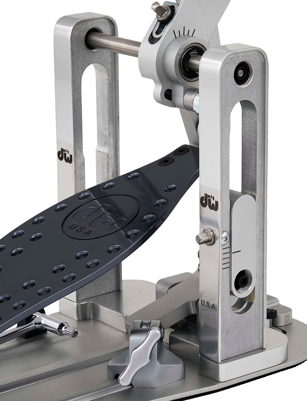 DW Drums MFG Series Machined Direct Drive Double Pedal with Bag, Polished Aluminum