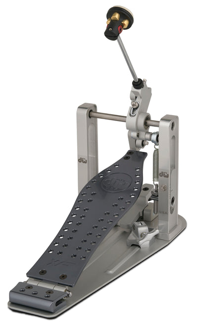 DW Drums MFG Series Machined Direct Drive Single Bass Drum Pedal with Extended Footboard, Polished Aluminum