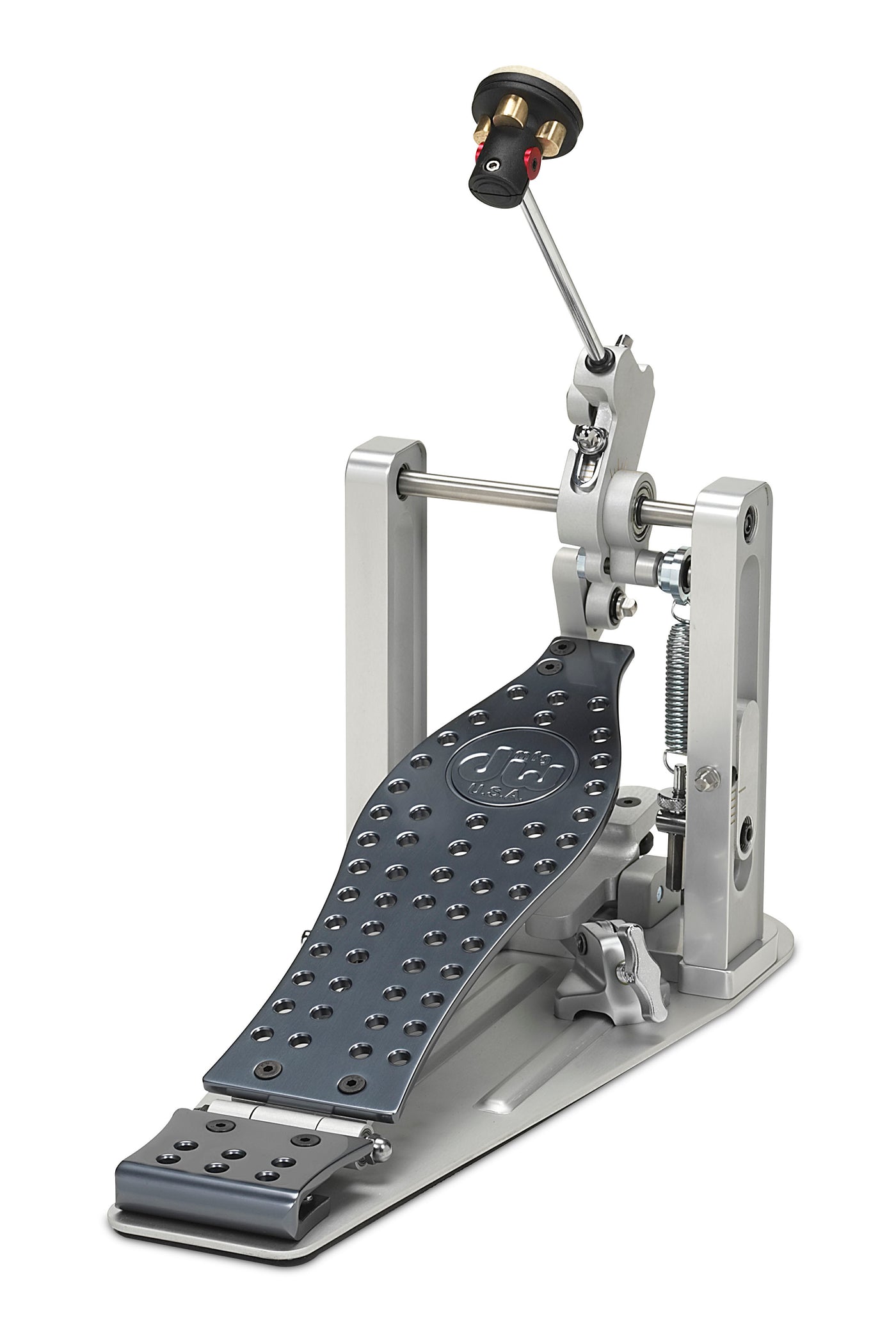 DW Drums MFG Series Machined Direct Drive Single Pedal with Bag, Polished Aluminum