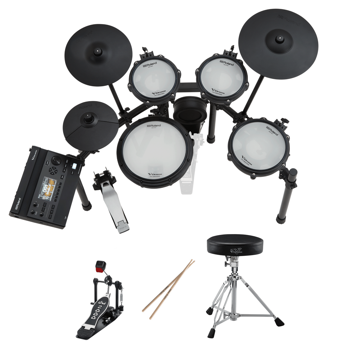 Roland TD313 V-Drums Digital Drum Kit with Hardware & Accessories
