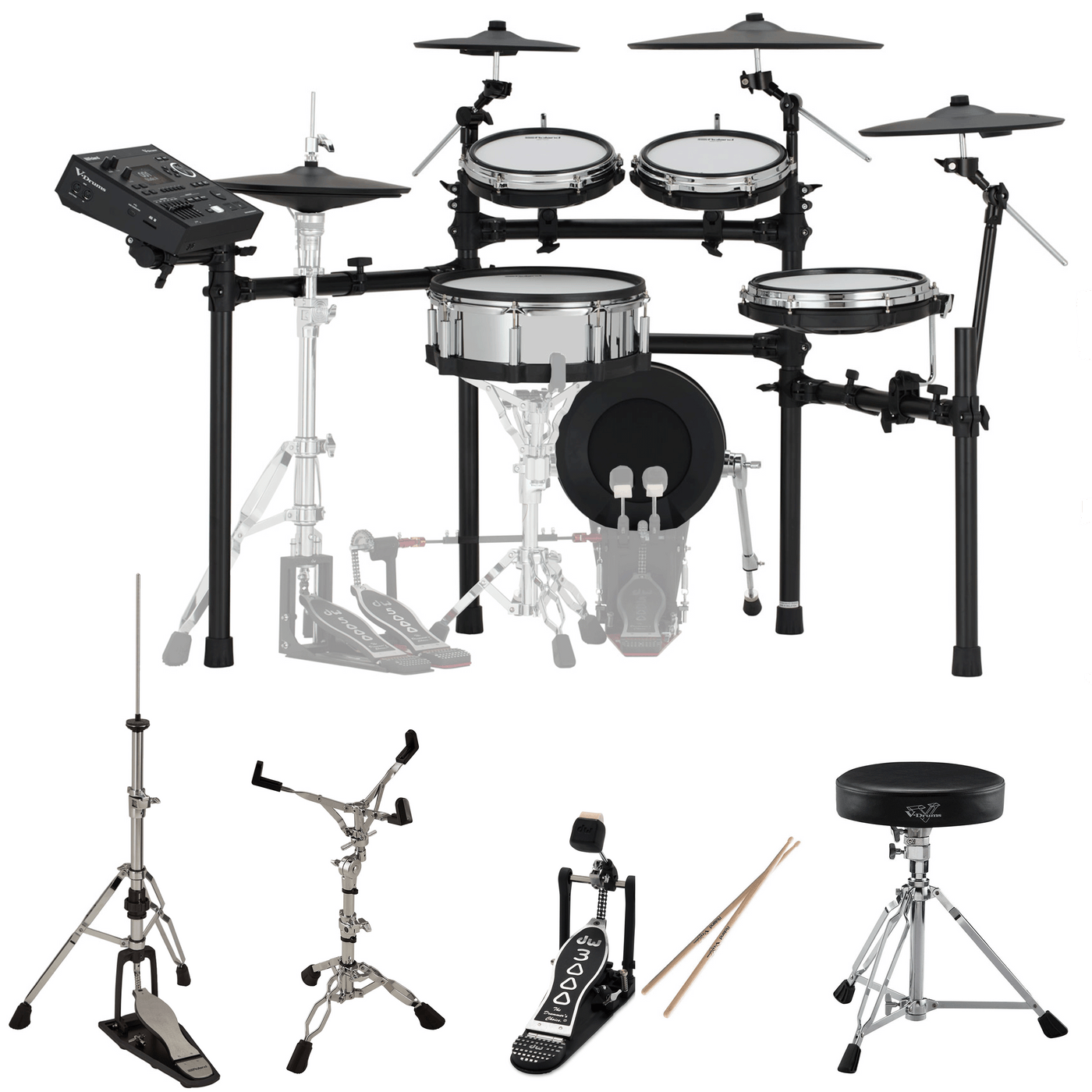 Roland TD516 V-Drums Digital Drum Kit with Hardware & Accessories