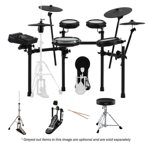 Roland TD513 V-Drum Kit, inc. DW3000 Kick Pedal, Hardware & Accessories