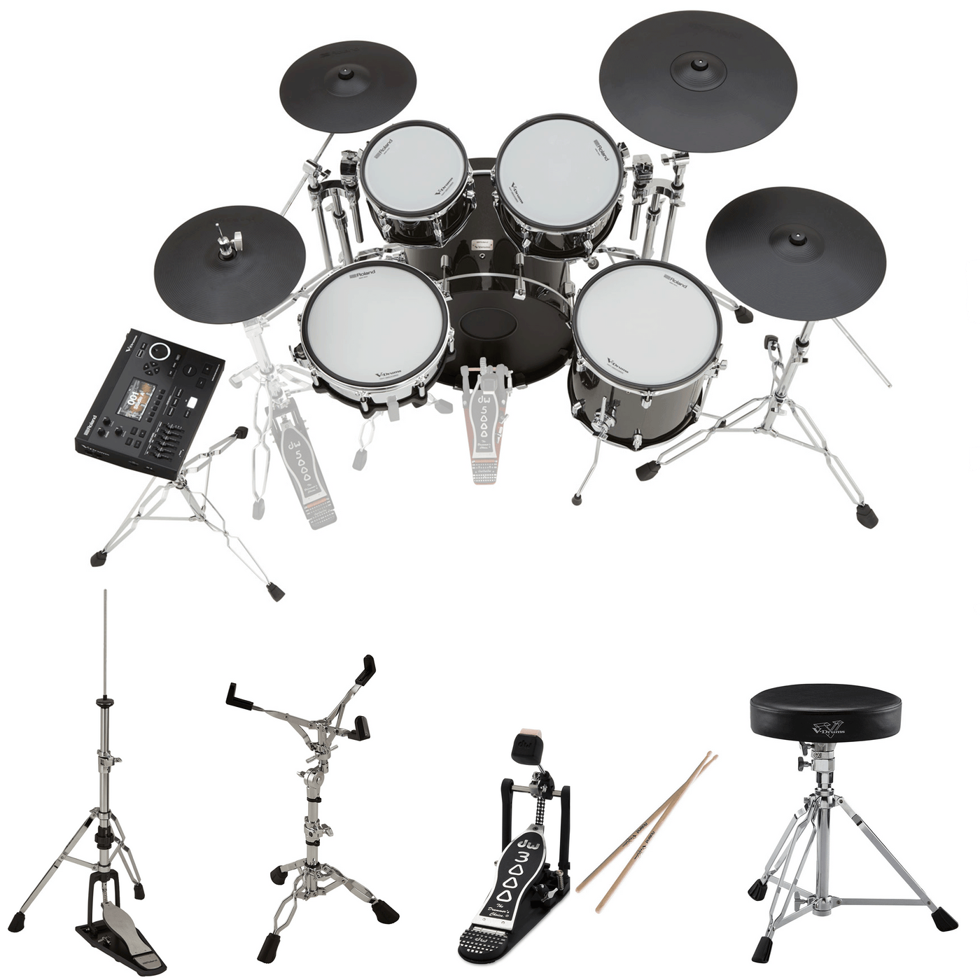 Roland VAD516 V-Drums Acoustic Design Digital Drum Kit with Hardware & Accessories