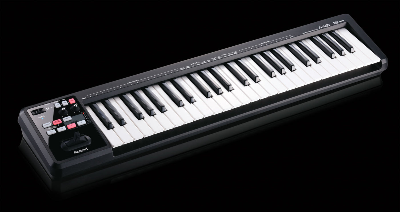 Roland A-49-BK MIDI Controller Keyboard, 49 keys (Black)