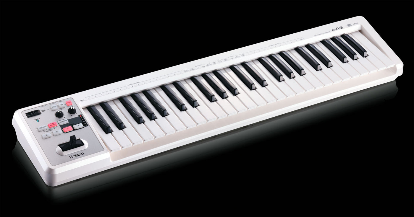 Roland A-49-WH MIDI Controller Keyboard, 49 keys (White)