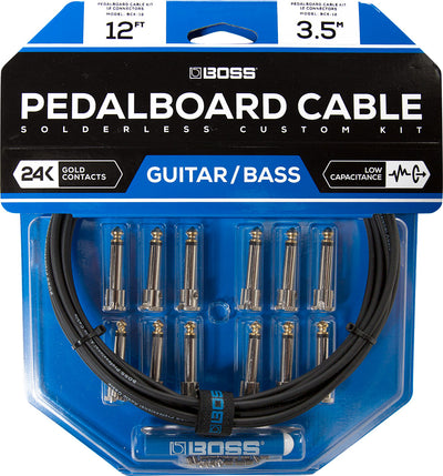 BOSS BCK-12 Pedal Board Cable Kit, 12 Connectors , 12ft/3.6m Cable