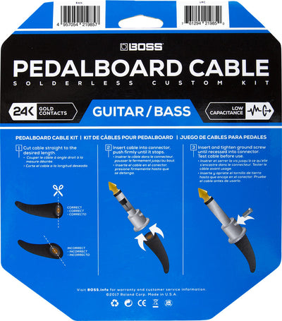 BOSS BCK-24 Pedal Board Cable Kit, 24 Connectors, 24ft/7.3m Cable