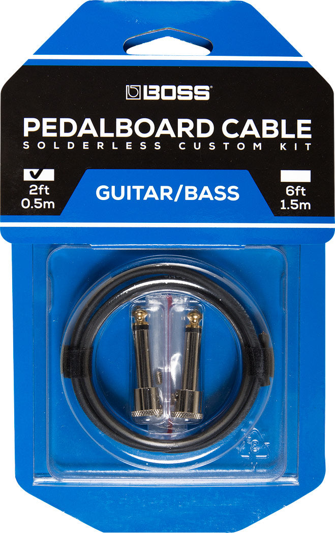 BOSS BCK-2 Pedal Board Cable Kit, 2 Connectors, 2ft/0.5 M Cable