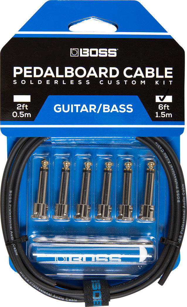 BOSS BCK-6 Pedal Board Cable Kit, 6 Connectors,  6ft/1.8 M Cable