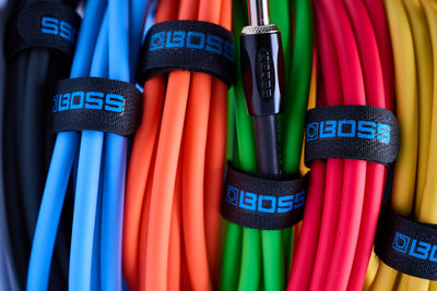 Boss BIC-10A-BU Instrument Cable, 10ft/3m, Angled/Straight 1/4" Jack, Blue