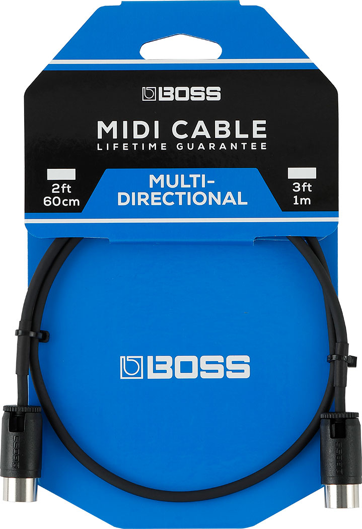 BOSS BMIDI-PB1 MIDI Cable, 1ft/30cm with Adjustable Cable Angle