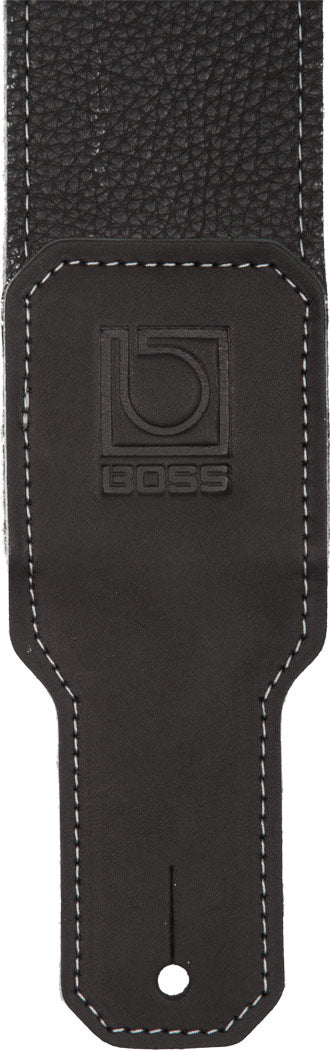 BOSS BSL-25-BLK 2.5" Black  Premium Leather Guitar Strap