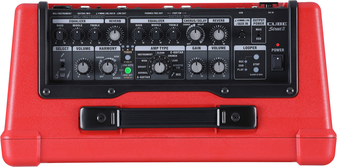 BOSS CUBE-ST2-R 10 Watt Stereo, Dual Channel Amplifier, Battery Powered (Red)