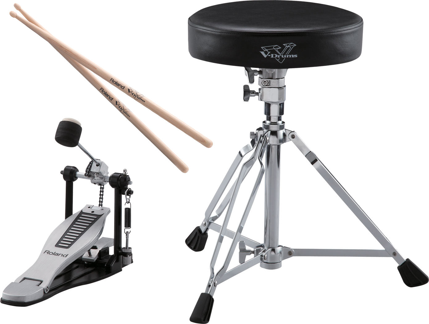 Roland DAP-3X V-Drums Accessory Package with Drum Sticks, Kick Drum Pedal And Drum Throne