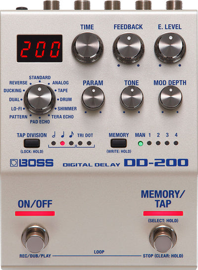 BOSS DD-200 Digital Delay with 12 Delay Modes and MIDI