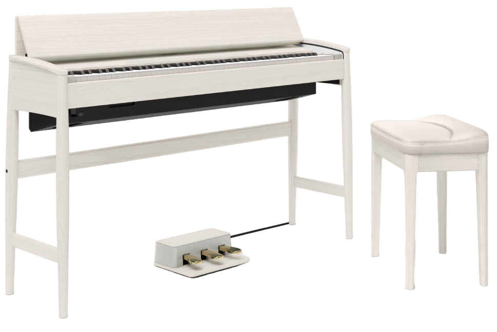 Roland KF-10-KS Artisan Digital Piano & Stool - Solid Wood Cabinet (Sheer White)