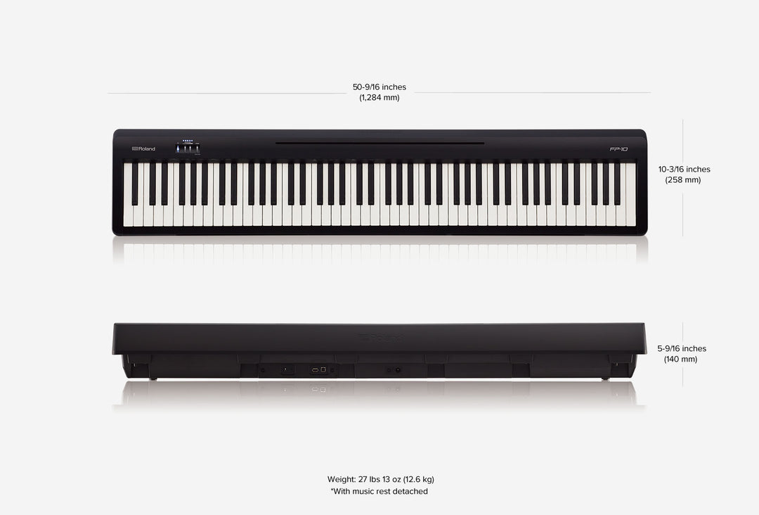 Roland FP-10-BK Compact Digital Piano (Black) – Roland Store London