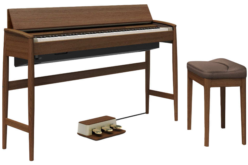 Roland KF-10-KW Artisan Digital Piano & Stool - Solid Wood Cabinet (Walnut)