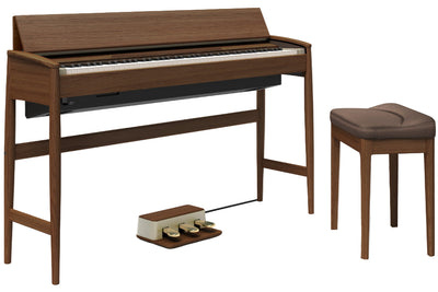 Roland KF-10-KW Artisan Digital Piano & Stool - Solid Wood Cabinet (Walnut)