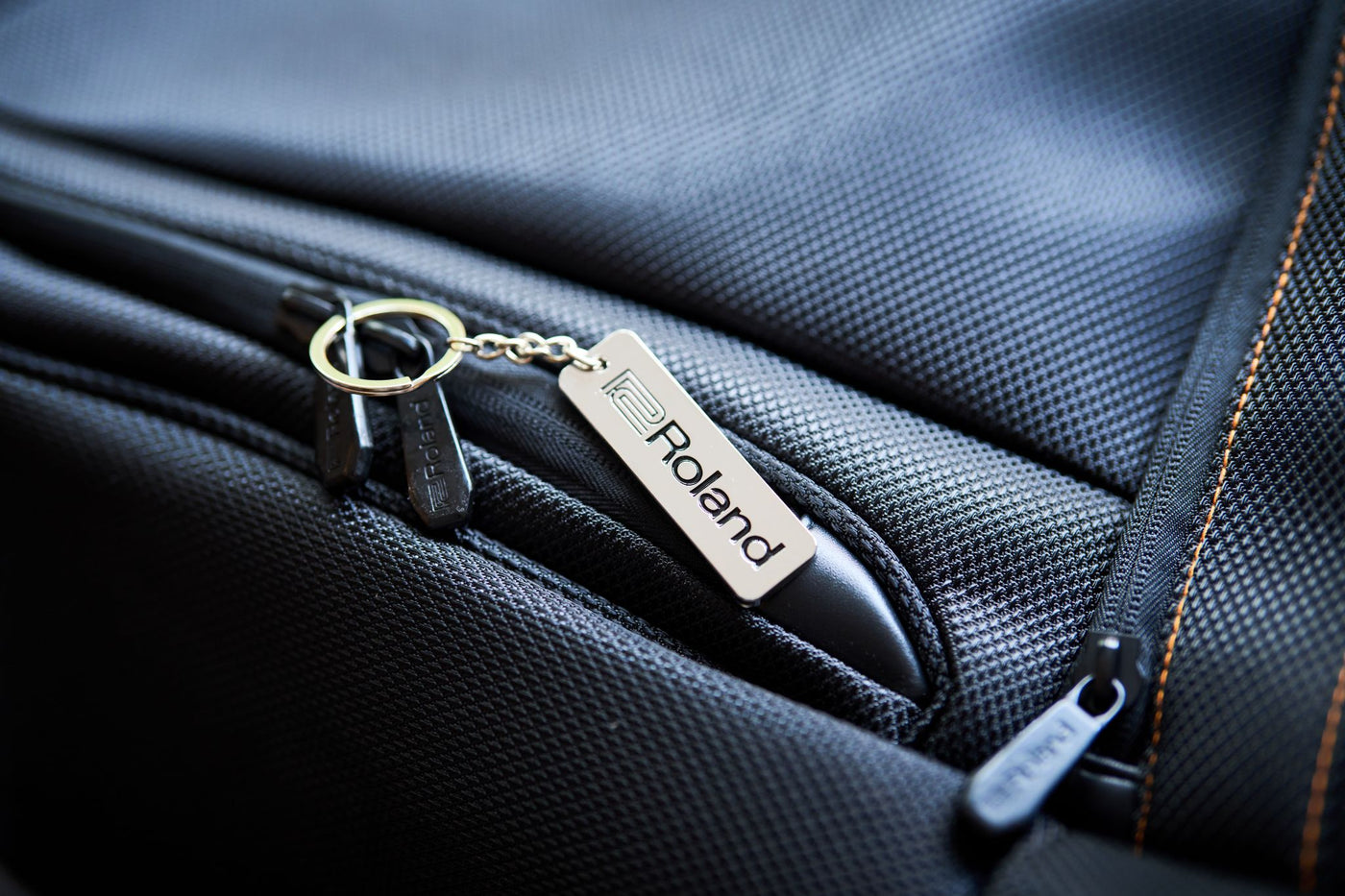 Roland Keychain, Black Logo, Silver, 2025