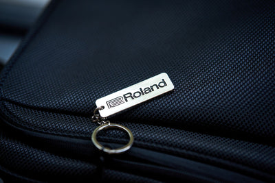 Roland Keychain, Black Logo, Silver, 2025
