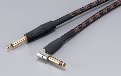 Roland RIC-G10A Instrument Cable, 10ft/3m, Angled/Straight 1/4" Jack, Gold Series