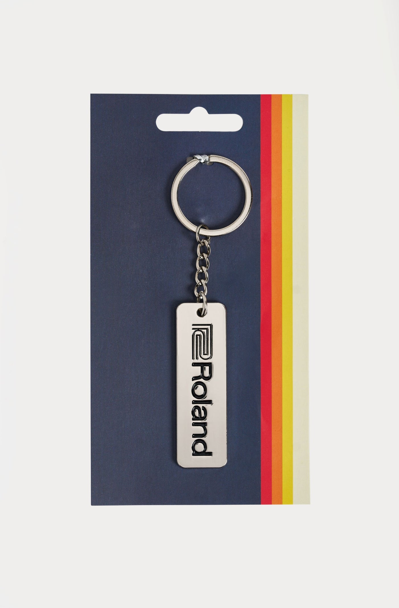 Roland Keychain, Black Logo, Silver, 2025