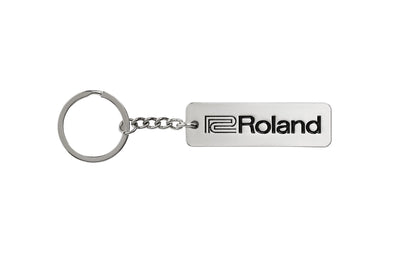 Roland Keychain, Black Logo, Silver, 2025