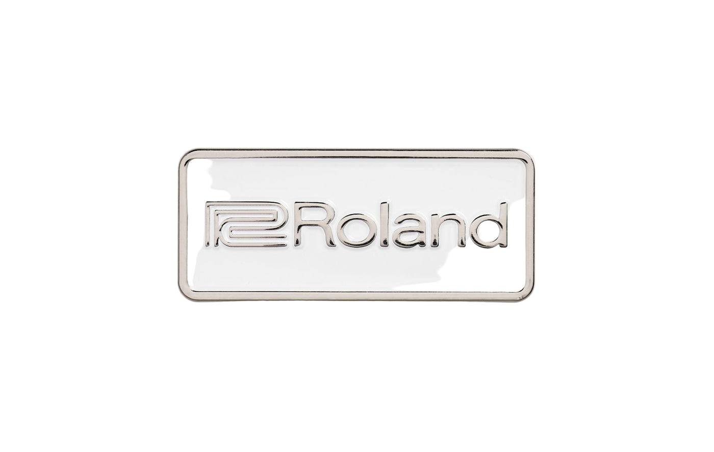 Roland Enamel Pin, Black Logo, White, 2025