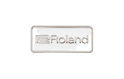 Roland Enamel Pin, Black Logo, White, 2025