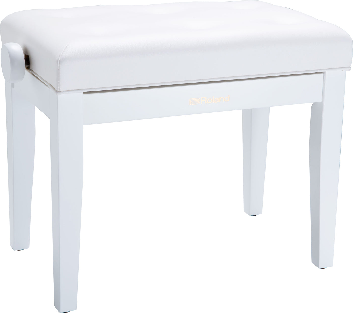 Roland RPB-300WH Piano Bench, Satin White, Vinyl Seat