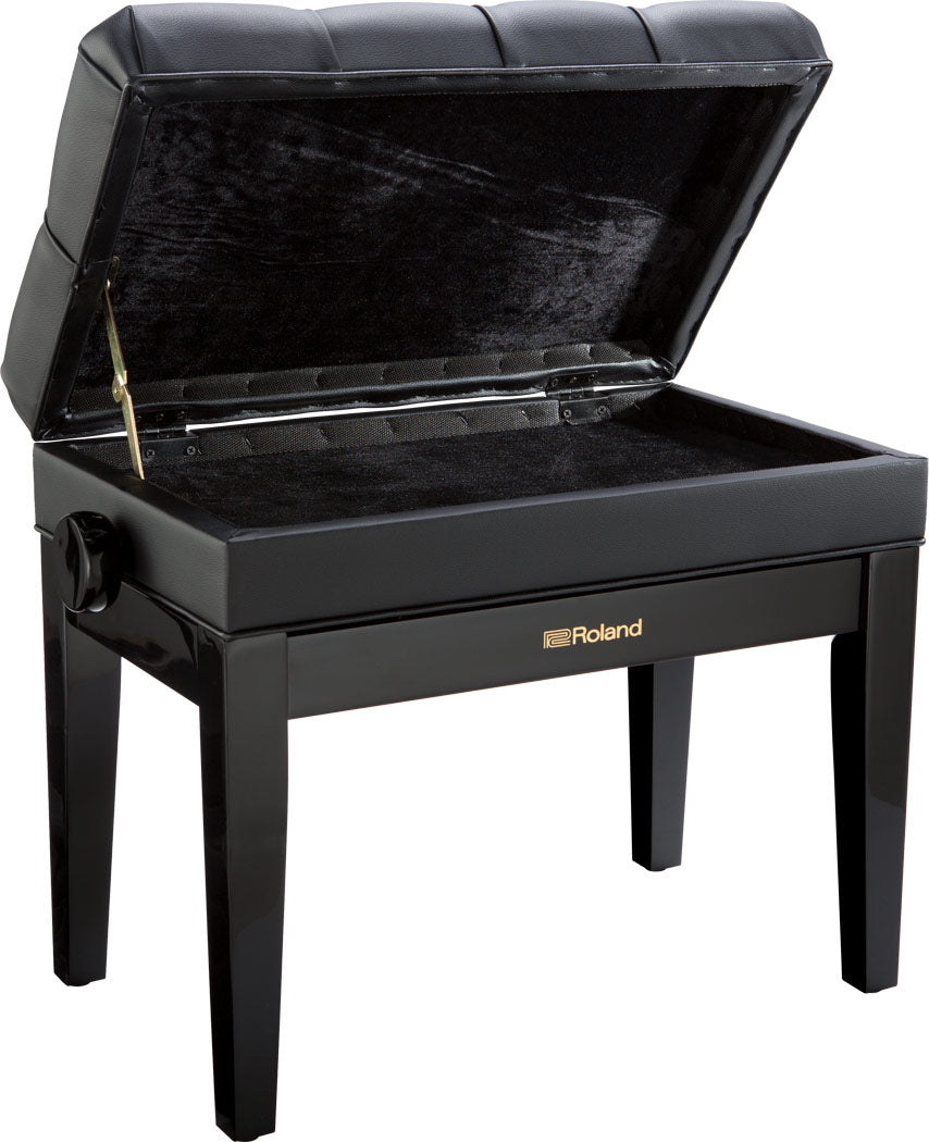 Roland RPB-500PE Piano Bench, Polished Ebony, Vinyl Seat, Music Compartment