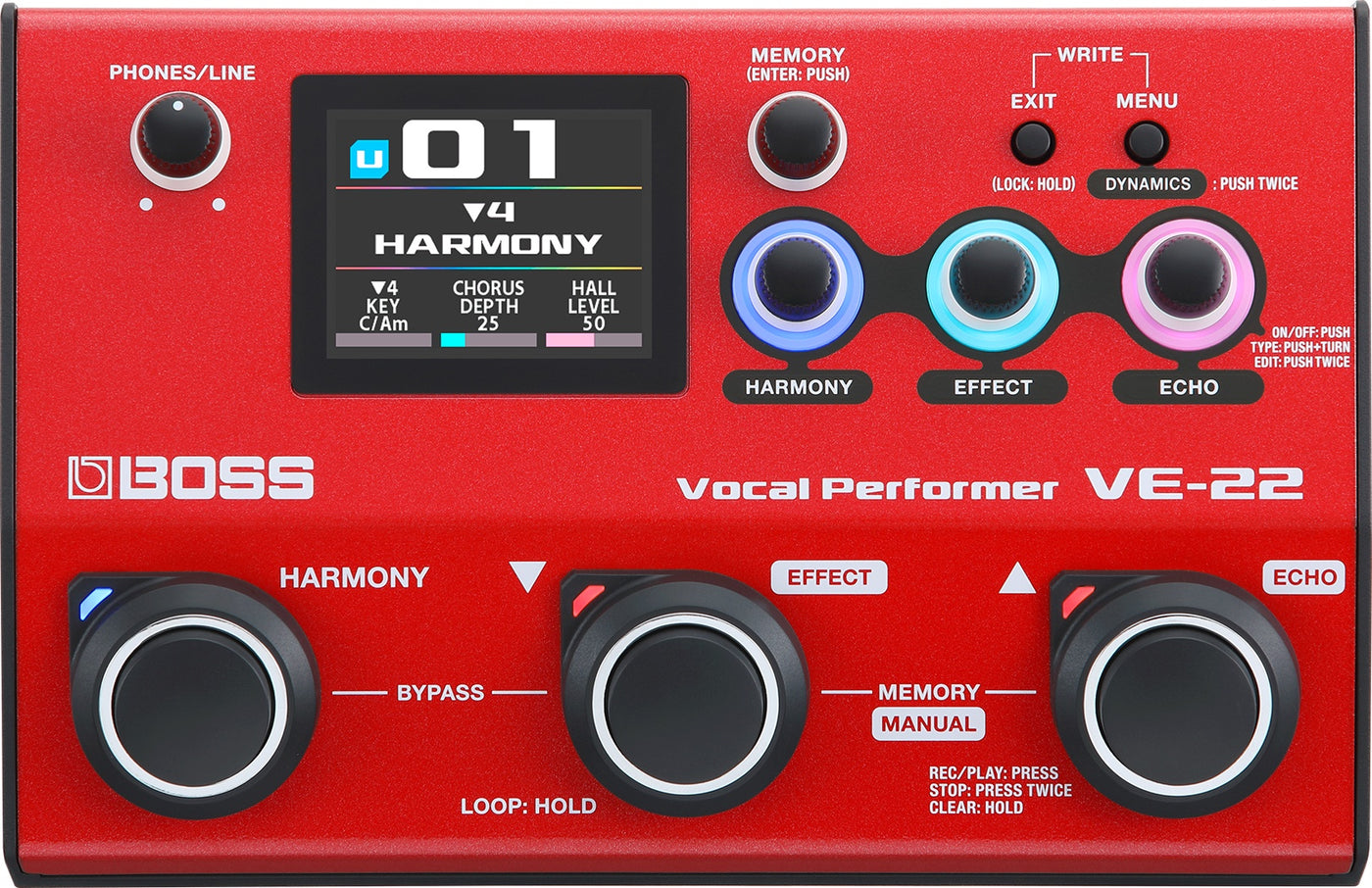 BOSS VE-22 Floor Based Vocal Effect Pedal