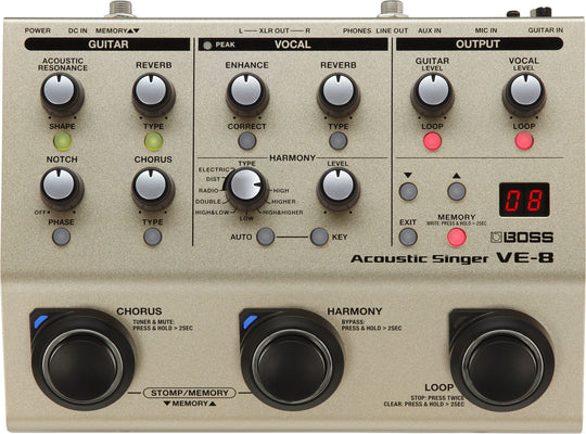 BOSS VE-8 Acoustic/Vocal Effects – Roland Store London